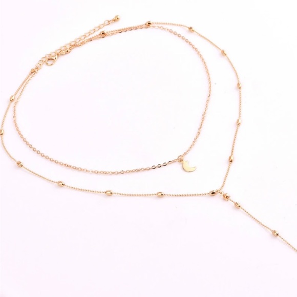 'Alma' Layer Crescent Necklace - Picture 4 of 4